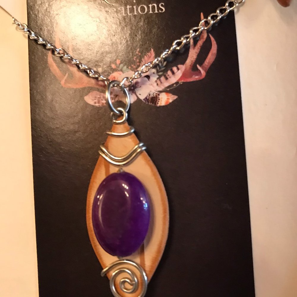 'Birchbarking Mad' Amethyst Necklace